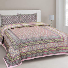 Ethnicjaipuri Pure Comfort Cotton  Bedsheet with 2 Pillow Covers