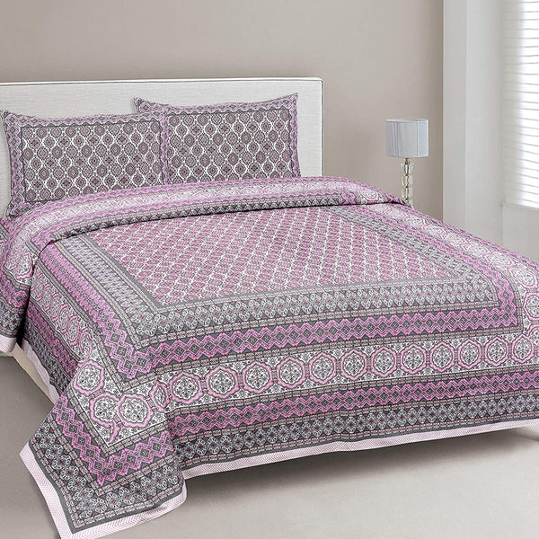 Ethnicjaipuri Pure Cotton CLOTHOLOGY Skin Friendly  Floral bedsheet With 2 Plow