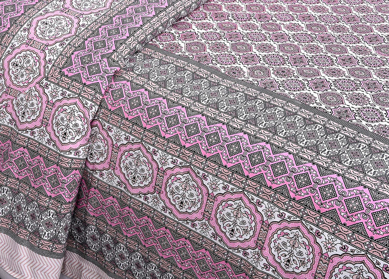 Ethnicjaipuri Pure Cotton CLOTHOLOGY Skin Friendly  Floral bedsheet With 2 Plow