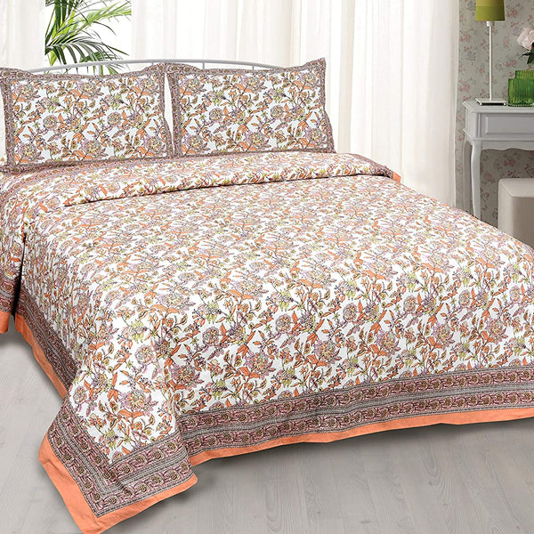 Ethnicjaipuri Adelia Cotton Bedsheets with Matching Pillow Covers