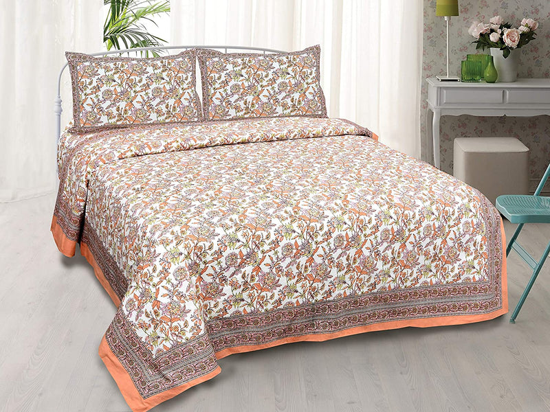 Ethnicjaipuri Adelia Cotton Bedsheets with Matching Pillow Covers