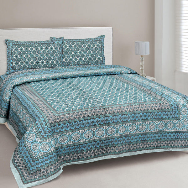Ethnicjaipuri PURE COMFORT 100% Cotton Rajasthani Bedsheet with 2 Pillow Covers