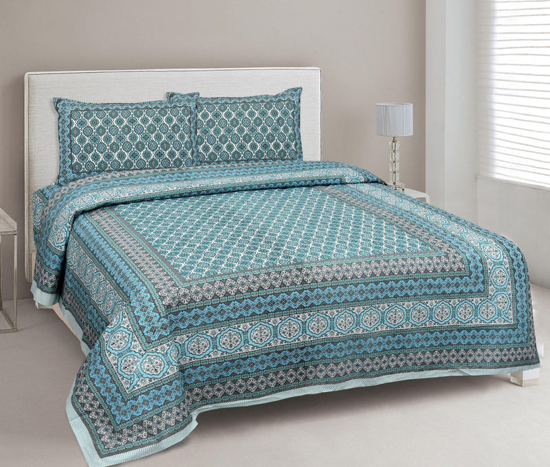 Ethnicjaipuri PURE COMFORT 100% Cotton Rajasthani Bedsheet with 2 Pillow Covers