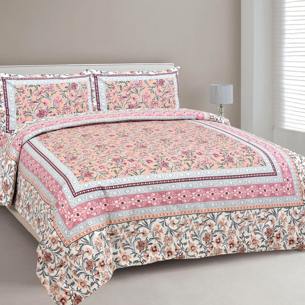Ethnic Jaipuri Printed Bedsheet Set with Pillow Covers