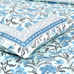 Ethnicjaipuri PURE COMFORT 100% Cotton Jaipuri Block Print Super Badsheet With 2 Plow Covers