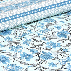 Ethnicjaipuri PURE COMFORT 100% Cotton Jaipuri Block Print Super Badsheet With 2 Plow Covers