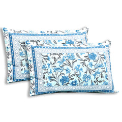 Ethnicjaipuri PURE COMFORT 100% Cotton Jaipuri Block Print Super Badsheet With 2 Plow Covers