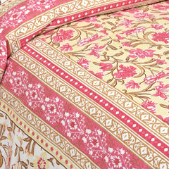 Ethnicjaipuri TOORVI TEXTILE Pure Cotton Flate  Bedsheet with 2 Pillow Covers