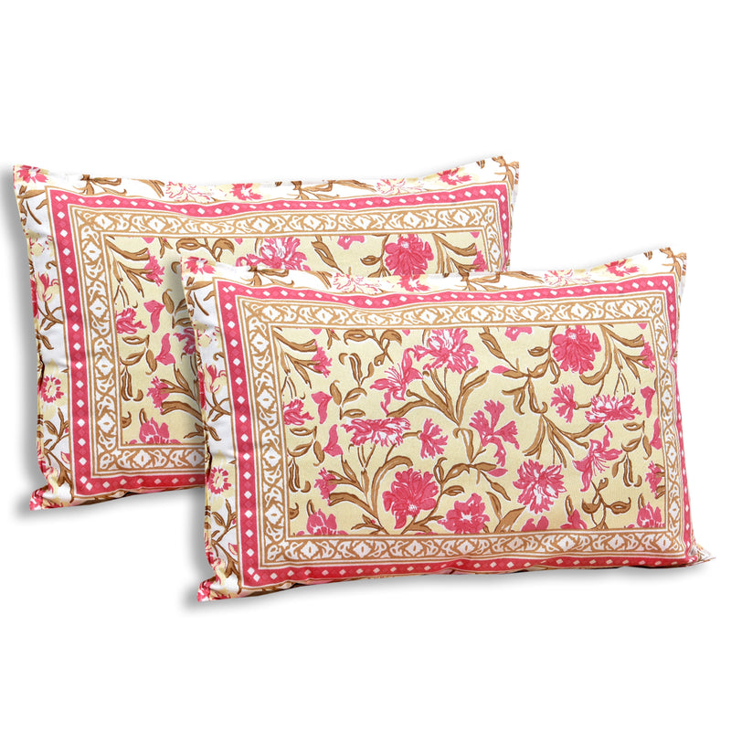 Ethnicjaipuri TOORVI TEXTILE Pure Cotton Flate  Bedsheet with 2 Pillow Covers
