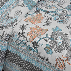 Ethnicjaipuri  Moxo Print CottoFlower n Bedsheet With 2 Plow Covers