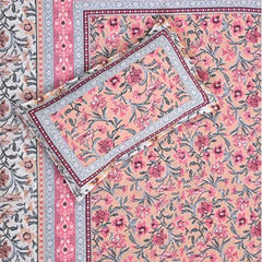 Ethnicjaipuri Print Cotton Flower n Bedsheet With  Plow  Cover