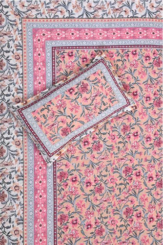 Ethnicjaipuri Print Cotton Flower n Bedsheet With  Plow  Cover