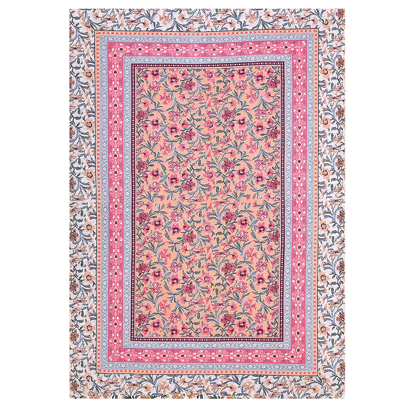 Ethnicjaipuri Print Cotton Flower n Bedsheet With  Plow  Cover
