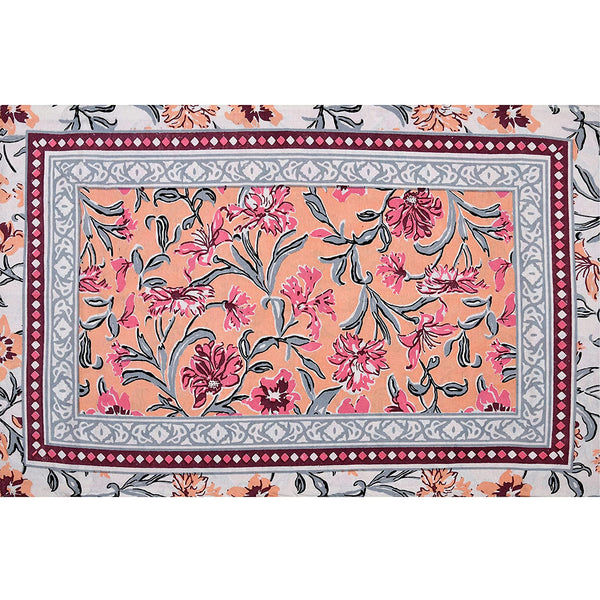 Ethnicjaipuri Print Cotton Flower n Bedsheet With  Plow  Cover