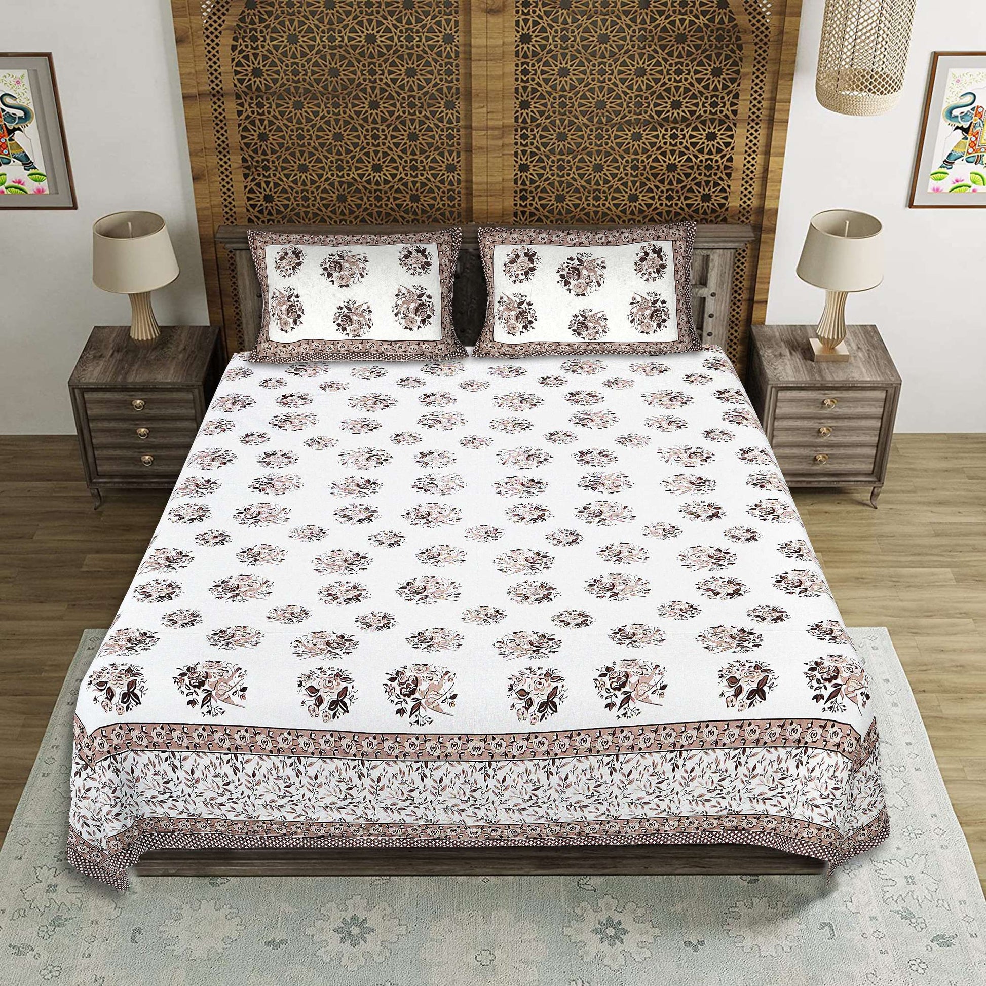 EasyGoods® Premium Jaipuri Ethnic Cotton Bedsheet Set - EasyGoods India