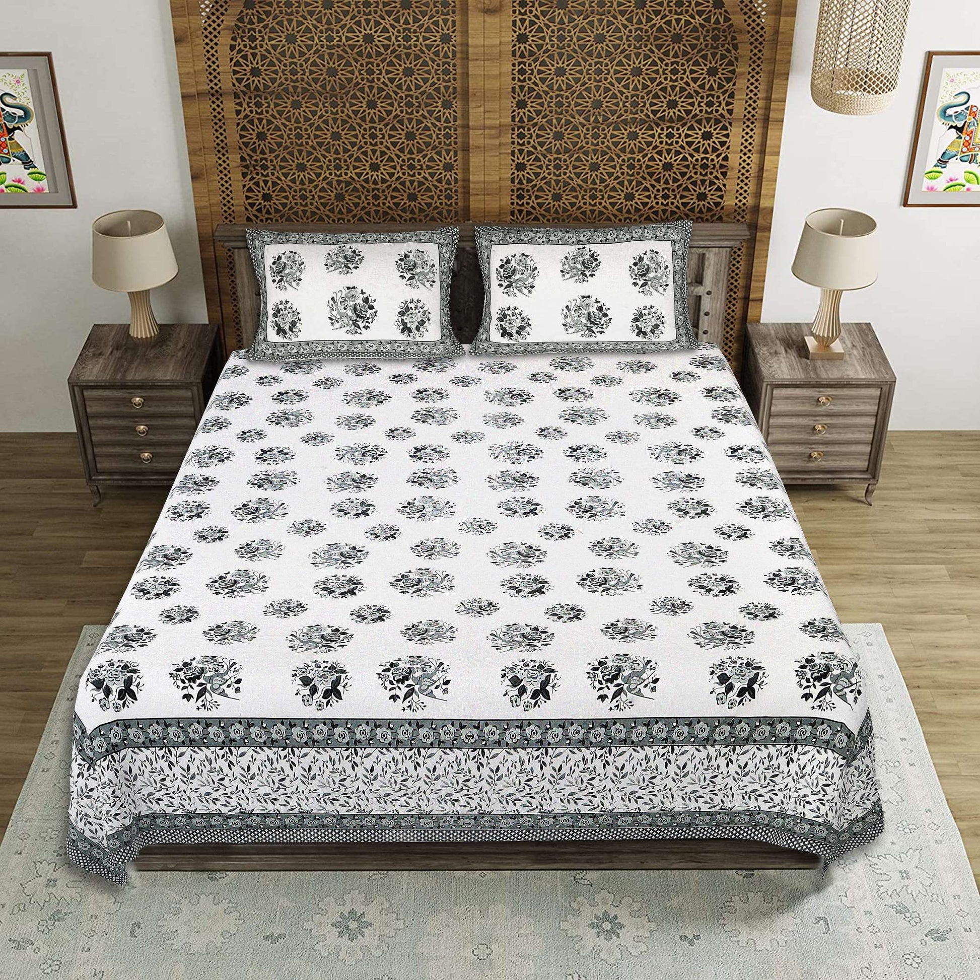 EasyGoods® Premium Jaipuri Ethnic Cotton Bedsheet Set - EasyGoods India