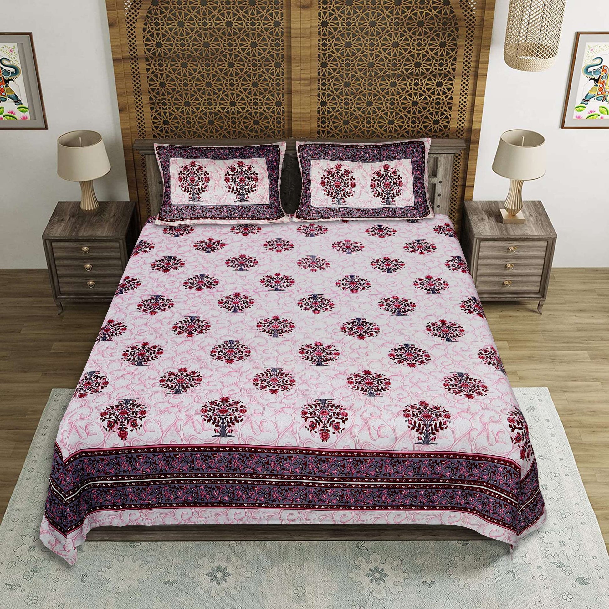 EasyGoods® Premium Jaipuri Ethnic Cotton Bedsheet Set - EasyGoods India