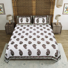 Premium Cotton Jaipuri Printed Double Bedsheet with 2 Pillow Covers