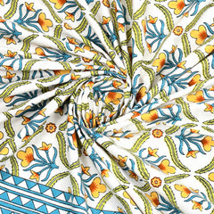 Kalakriti Amber Garden Pure Cotton Double Bedsheet with 2 Pillow Covers