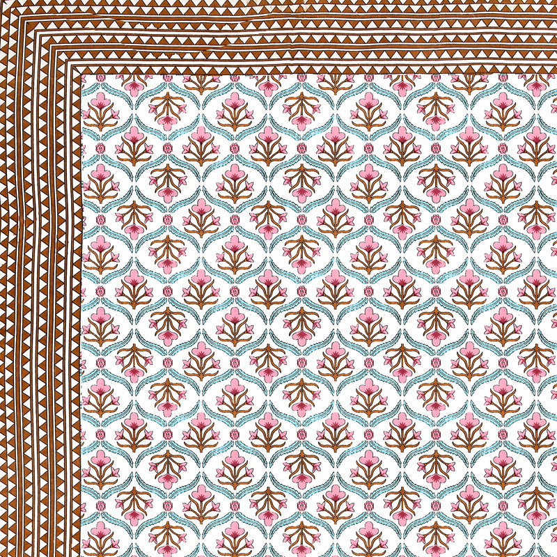 Kalakriti Satrangi Botanica Pure Cotton  Bedsheet with 2 Pillow Covers