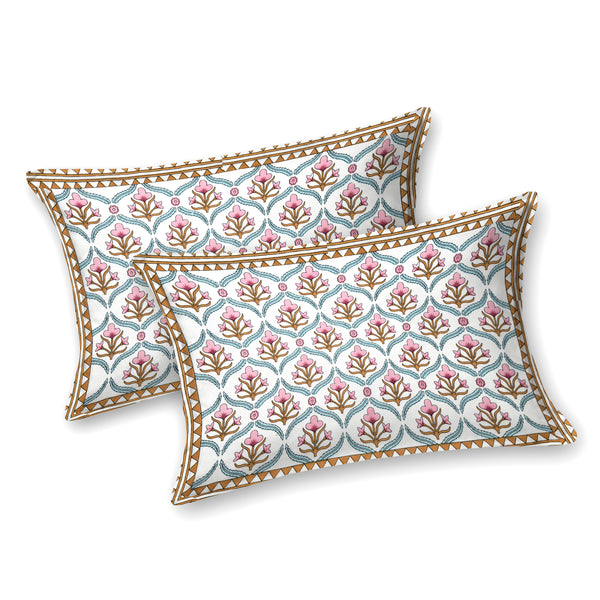 Kalakriti Satrangi Botanica Pure Cotton  Bedsheet with 2 Pillow Covers