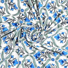 Kalakriti Indigo Charm Pure Cotton Bedsheet with 2 Pillow Covers