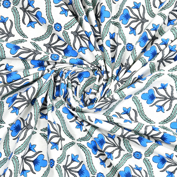 Kalakriti Indigo Charm Pure Cotton Bedsheet with 2 Pillow Covers