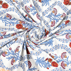 Ethnic Motifs Print Pure Cotton King Bedsheet with 2 Pillow Covers