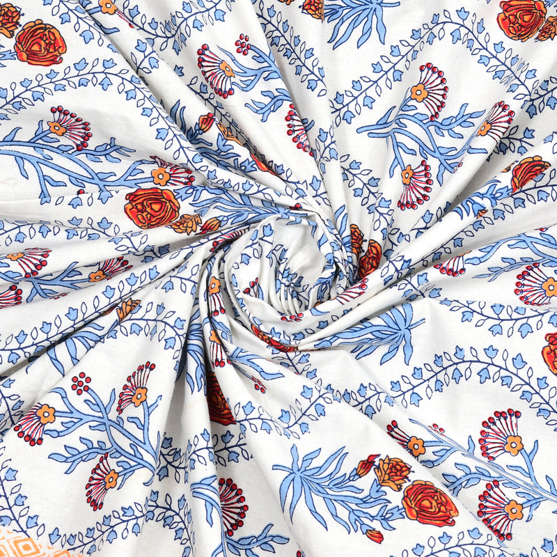 Ethnic Motifs Print Pure Cotton King Bedsheet with 2 Pillow Covers