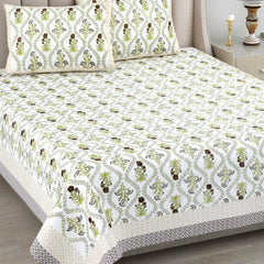 Kalakriti Zest & Bloom Pure Cotton Double Bedsheet with 2 Pillow Covers