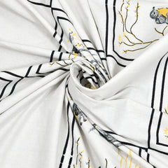 Kalakriti Chirping Dreams Pure Cotton Double Bedsheet with 2 Pillow Covers