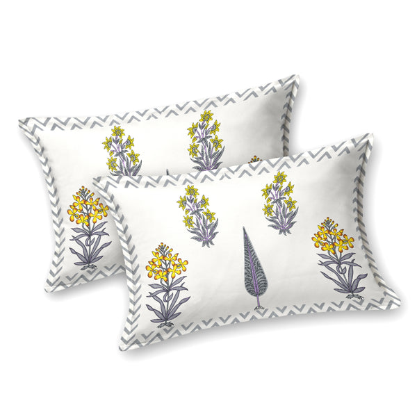 Kalakriti Sunleaf Whisper Pure Cotton  Bedsheet with 2 Pillow Covers