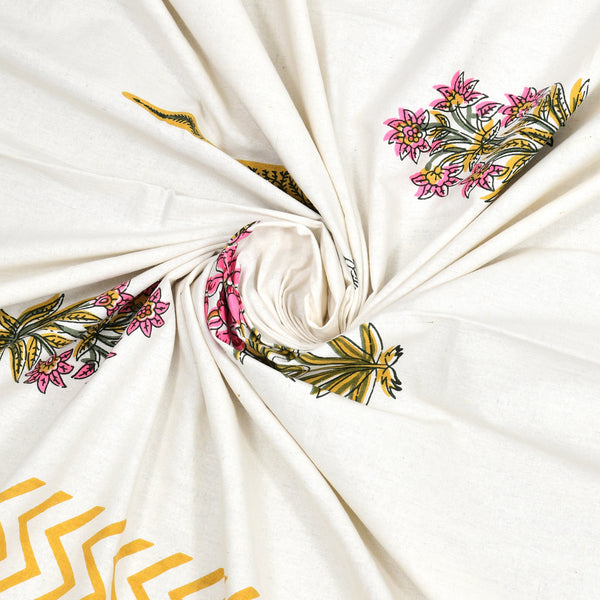 Kalakriti Mustard Mirage Pure Cotton Double Bedsheet with 2 Pillow Covers