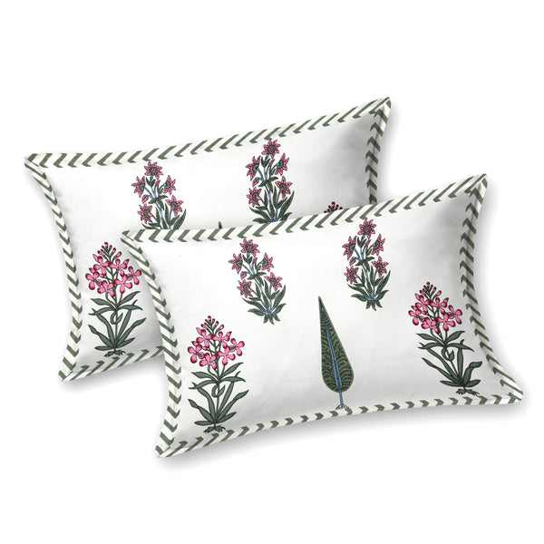 Kalakarti  Floral Pure Cotton King Bedsheet  with 2 Pillow Covers