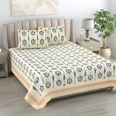 Kalakriti Pure Cotton Double Bedsheet with 2 Pillow cover
