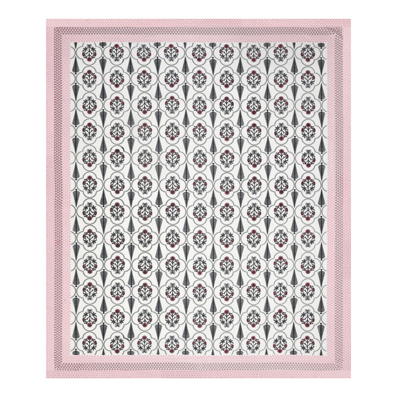 Kalakarti Jaipuri Printted 100% Cotton Bedsheet With 2 Plow Covers