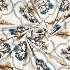 Kalakarti Jaipuri Floral Printted 100% Cotton Bedsheet With 2 Plow Covers