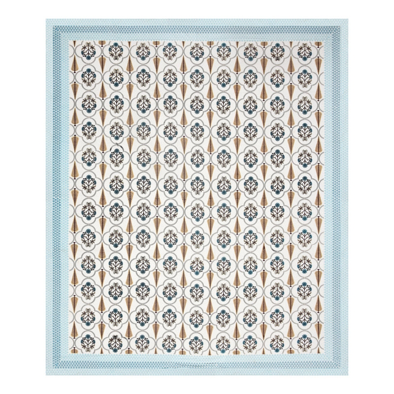 Kalakarti Jaipuri Floral Printted 100% Cotton Bedsheet With 2 Plow Covers