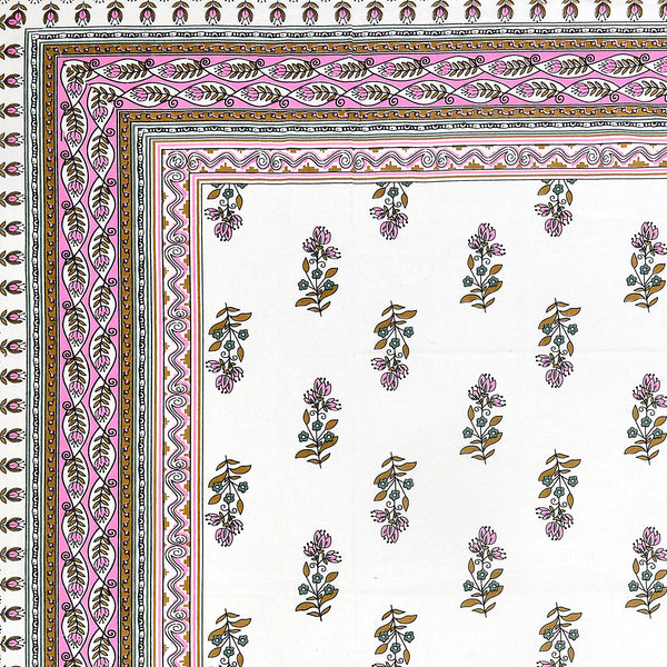 Kalakriti Mogra Mehfil Pure Cotton Double Bedsheet with 2 Pillow Covers