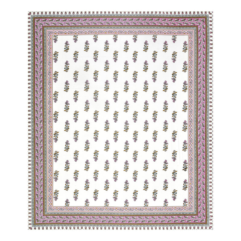 Kalakriti Mogra Mehfil Pure Cotton Double Bedsheet with 2 Pillow Covers