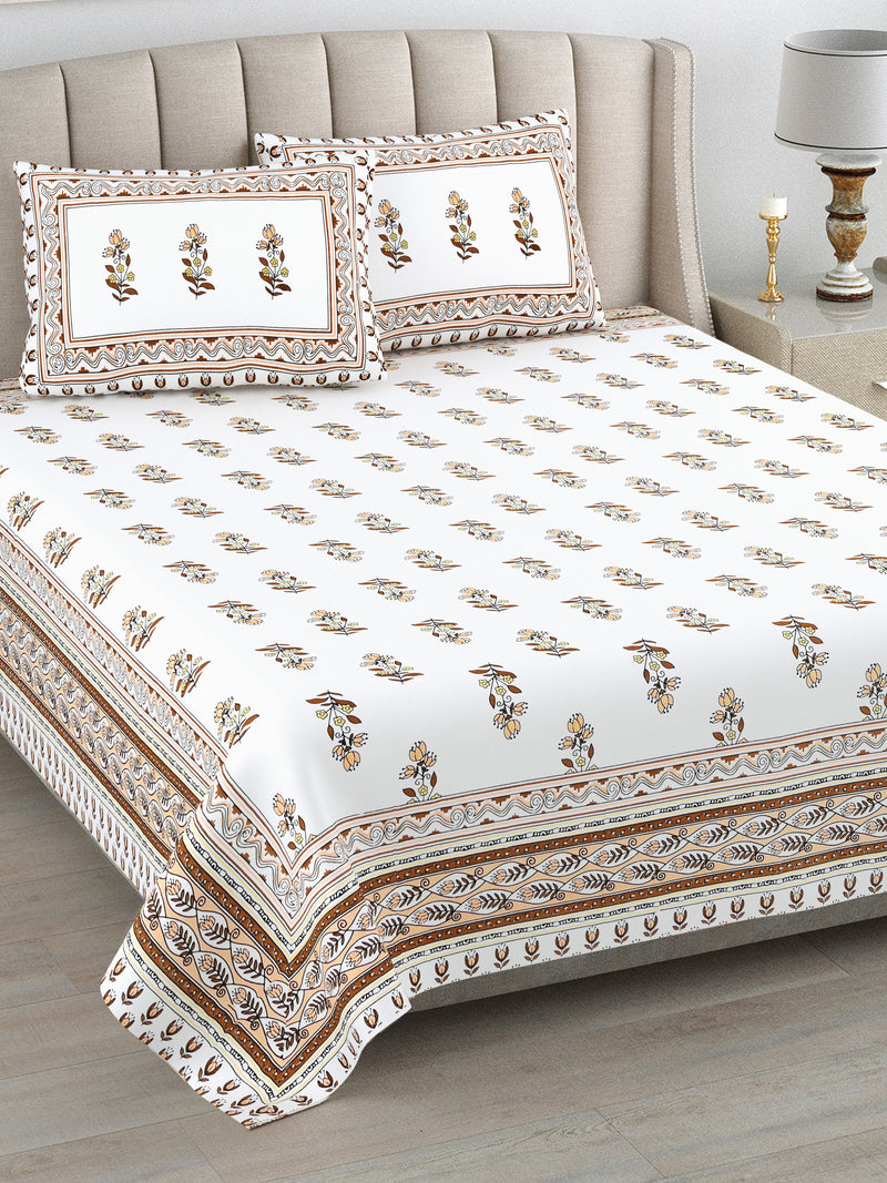 Kalakriti Mogra Mehfil Pure Cotton  Bedsheet with 2 Pillow Covers.