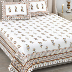 Kalakriti Mogra Mehfil Pure Cotton  Bedsheet with 2 Pillow Covers.