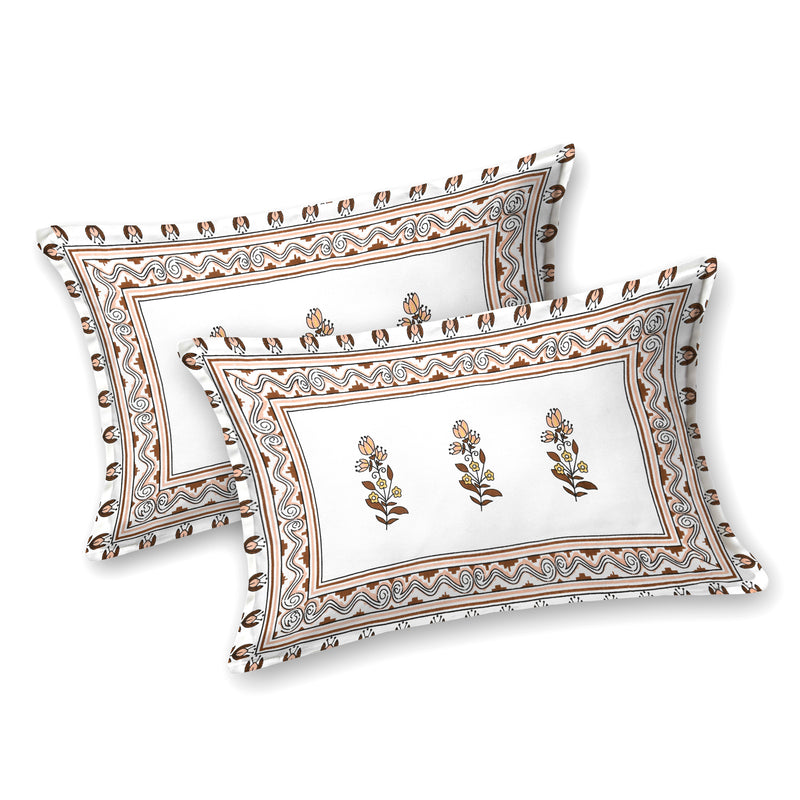 Kalakriti Mogra Mehfil Pure Cotton  Bedsheet with 2 Pillow Covers.