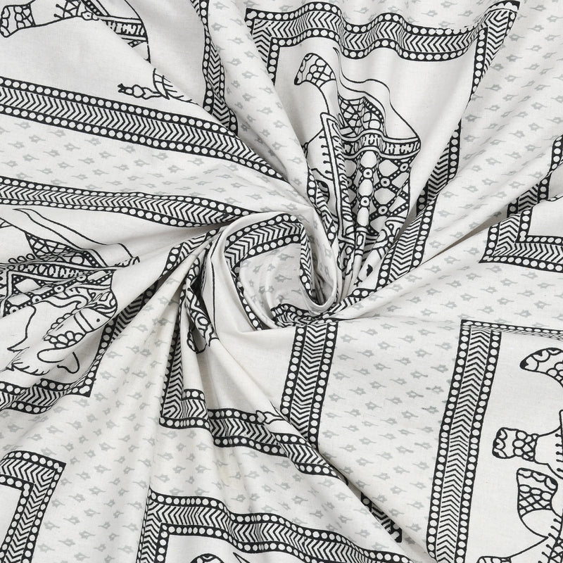 Kalakriti Mughal Caravan Pure Cotton Bedsheet with two pillow covers.
