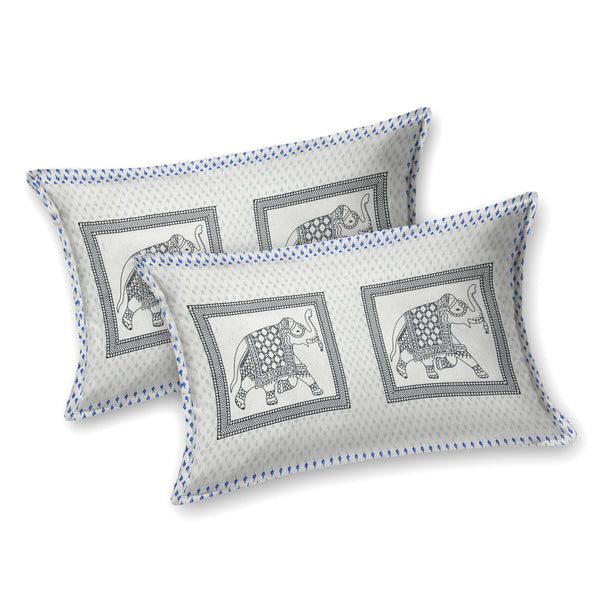 Kalakriti Mughal Caravan Pure Cotton Bedsheet with two pillow covers.