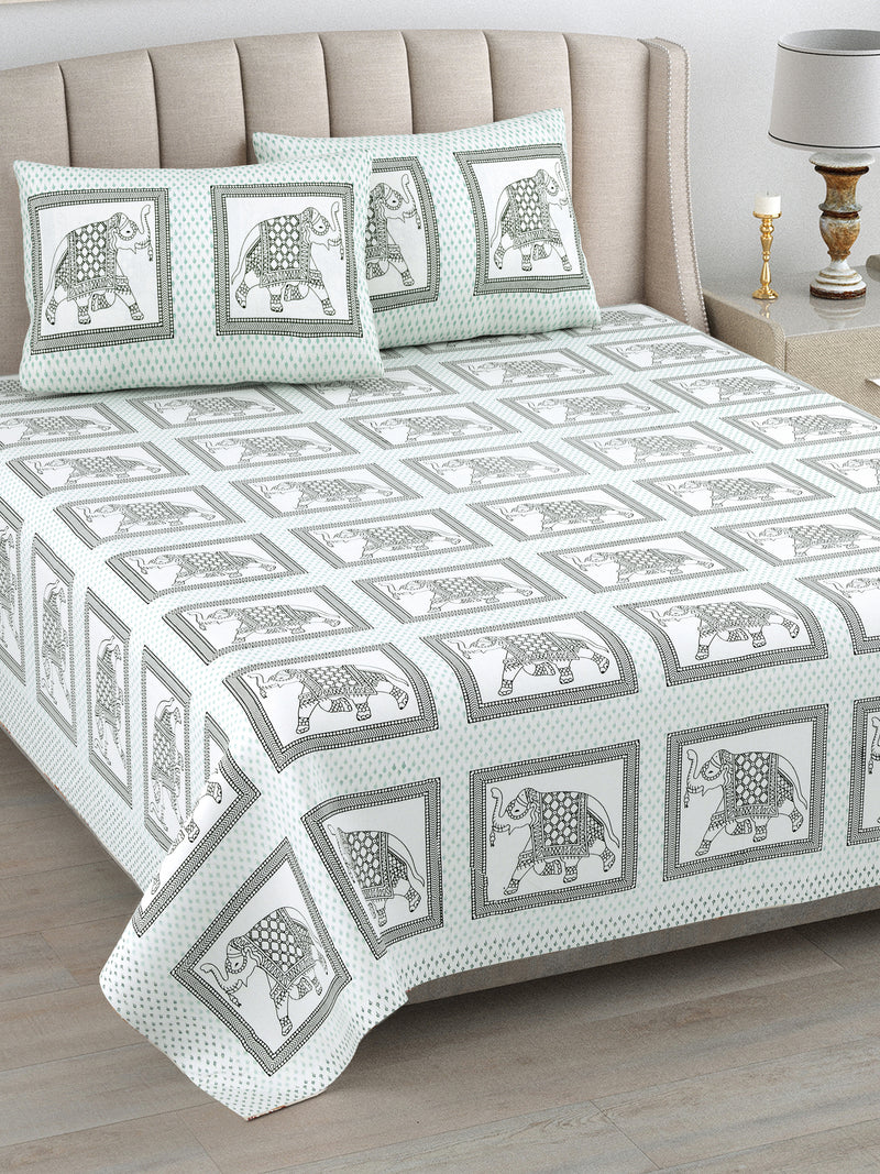 Kalakriti Mughal Caravan Pure Cotton  Bedsheet With 2 Plow Covers