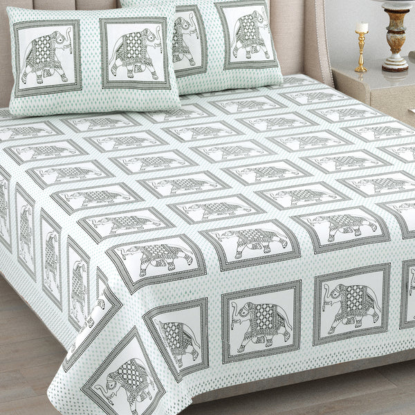 Kalakriti Mughal Caravan Pure Cotton  Bedsheet With 2 Plow Covers