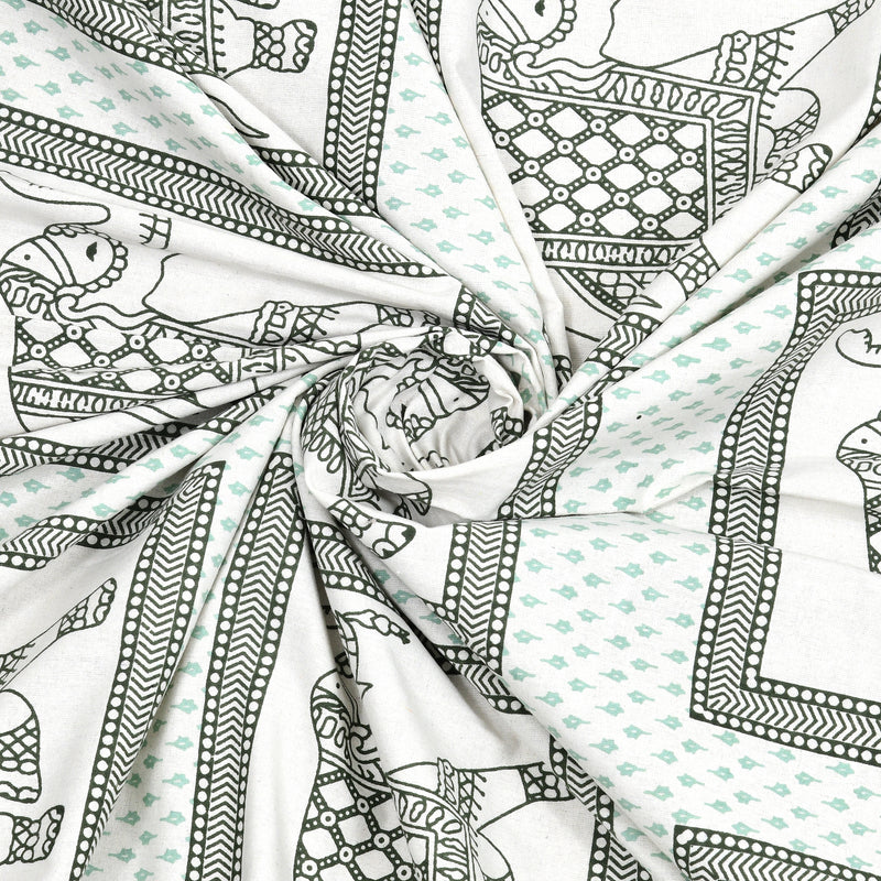 Kalakriti Mughal Caravan Pure Cotton  Bedsheet With 2 Plow Covers