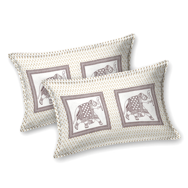 Kalakriti Mughal Caravan Pure Cotton Bedsheet with 2 Pillow Covers.