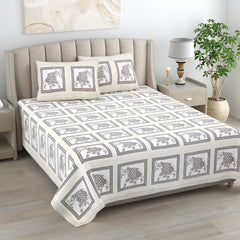 Kalakriti Mughal Caravan Pure Cotton Bedsheet with 2 Pillow Covers.